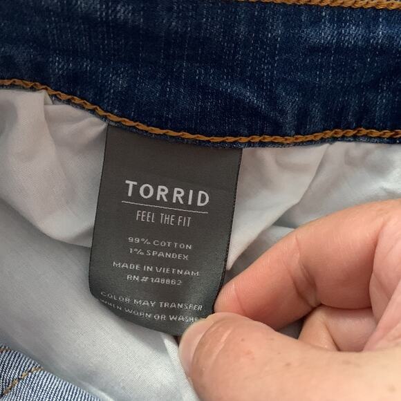 Torrid 26 R Perfect ankle skinny jeans distressed crop new cute denim 4x stretch - Picture 8 of 11